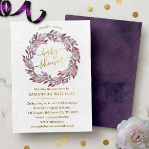 Elegant Watercolor Laurel Wreath Baby Shower Real