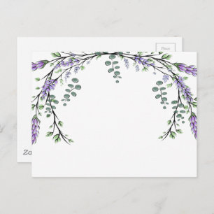 Elegant watercolor Lavender and Eucalyptus Postcard