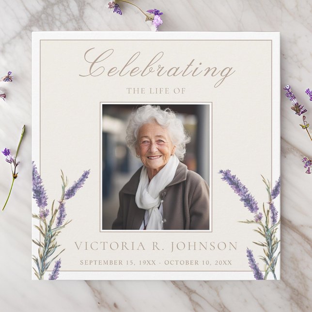 Elegant Watercolor Lavender Celebration of Life Invitation (Creator Uploaded)