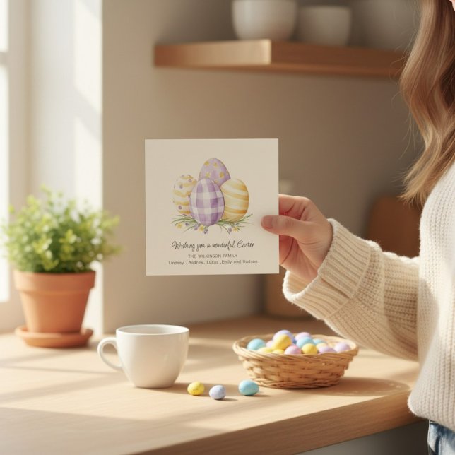 Elegant Watercolor Lavender easter Greeting card  (Creator Uploaded)