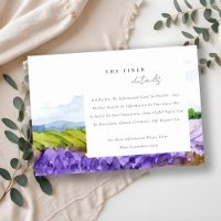 Elegant Watercolor Lavender Fields Wedding Details