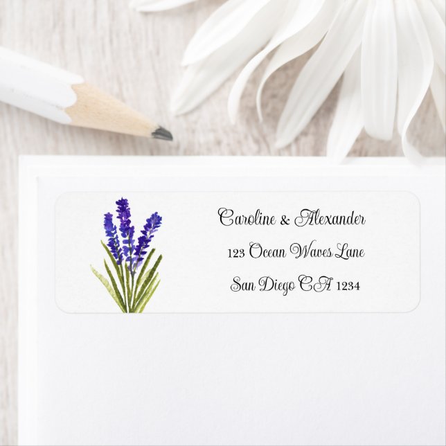 Elegant Watercolor Lavender Herbs Floral Wedding L (Insitu)