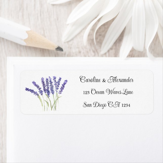 Elegant Watercolor Lavender Herbs Floral Wedding L (Insitu)
