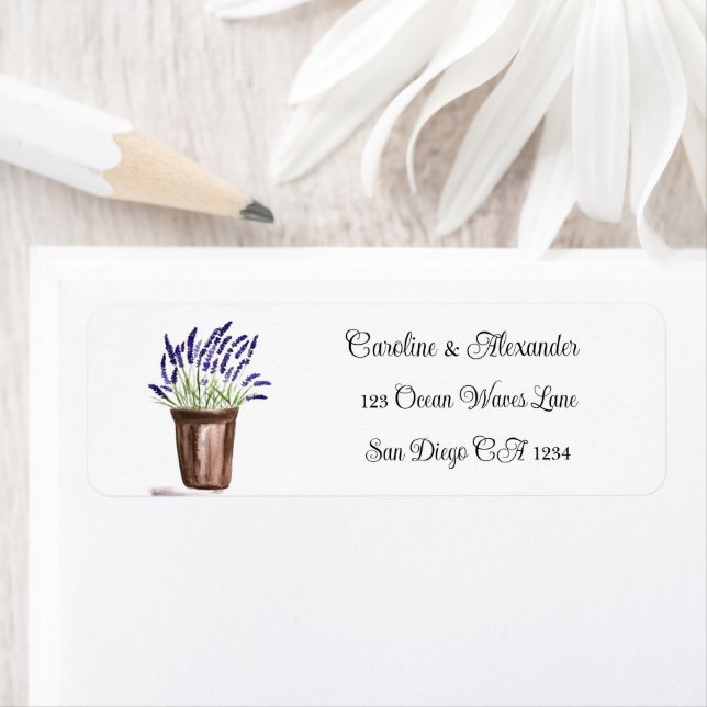 Elegant Watercolor Lavender Herbs Floral Wedding L (Insitu)
