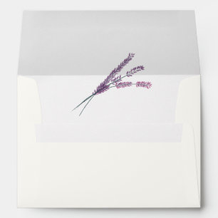 Elegant Watercolor Lavender Sprigs Modern Wedding Envelope