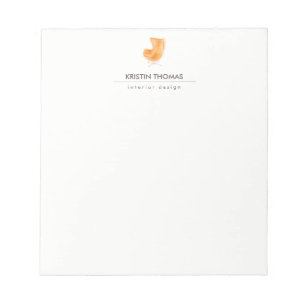 Elegant Watercolor Leather Chair Interior Designer Notepad