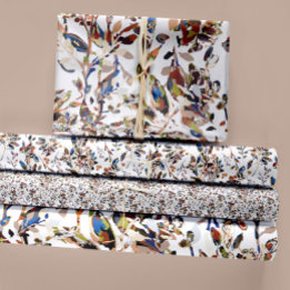 Elegant Watercolor Leaves Berries Floral Wrapping Paper Sheet