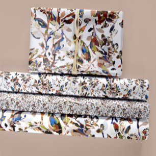 Elegant Watercolor Leaves Berries Floral Wrapping Paper Sheet