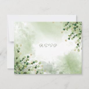 Elegant Watercolor Leaves Gold Accents