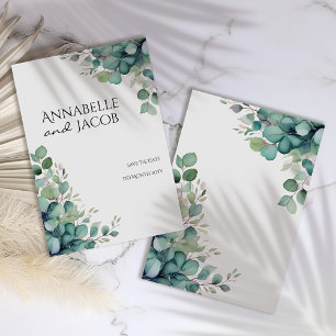 Elegant Watercolor Leaves Save The Date Card