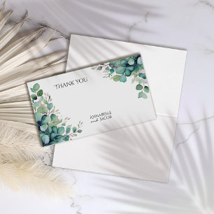 Elegant Watercolor Leaves Thank You Card