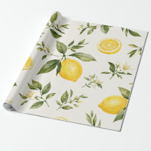 Elegant Watercolor Lemon Blossom Botanical Pattern
