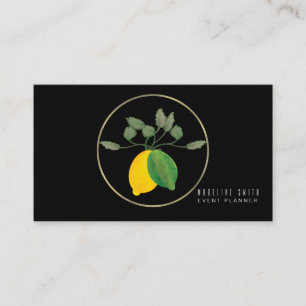 Elegant Watercolor Lemon Event Planner Business Card