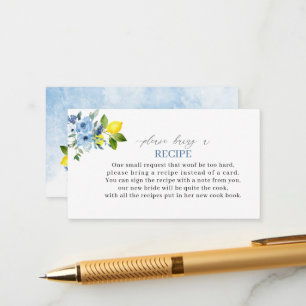 Elegant Watercolor Lemon Main Zqueeze Bridal Showe Enclosure Card