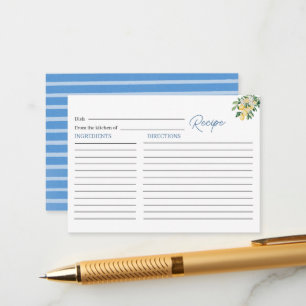 Elegant Watercolor Lemon Tropical Beach Palm Brida Enclosure Card