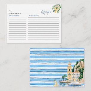 Elegant Watercolor Lemon Tropical Beach Palm Brida Enclosure Card