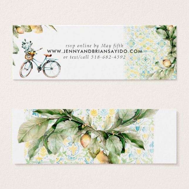 Elegant Watercolor Lemon | Wedding Website RSVP (Front & Back)