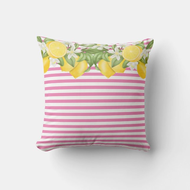 Elegant Watercolor Lemons  Lumbar Pillow (Front)