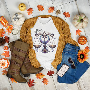 Elegant Watercolor Libra Zodiac Custom T-Shirt