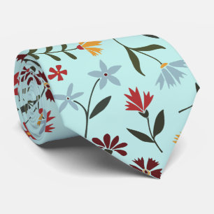 Elegant Watercolor Light Green Floral Pattern Tie