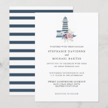 Elegant Watercolor Lighthouse Nautical Minimalist