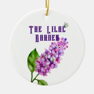 Elegant watercolor lilac branch ceramic tree decoration