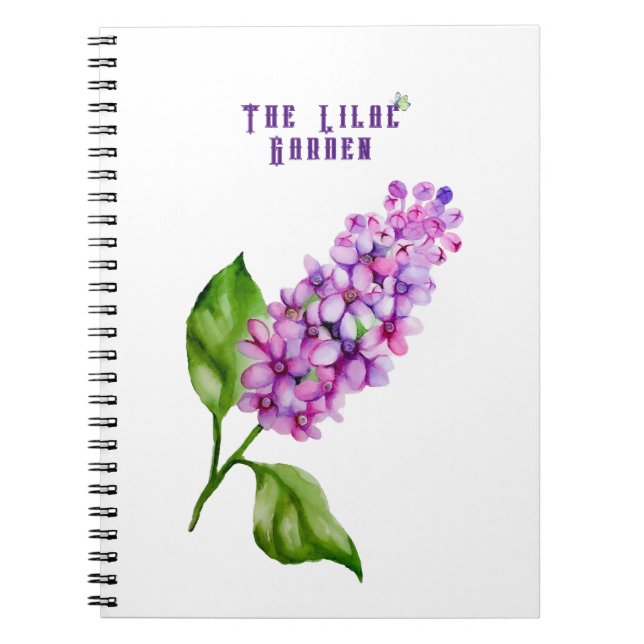 Elegant watercolor lilac branch notebook (Front)