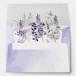 Elegant Watercolor Lilac Flowers baby shower Envelope