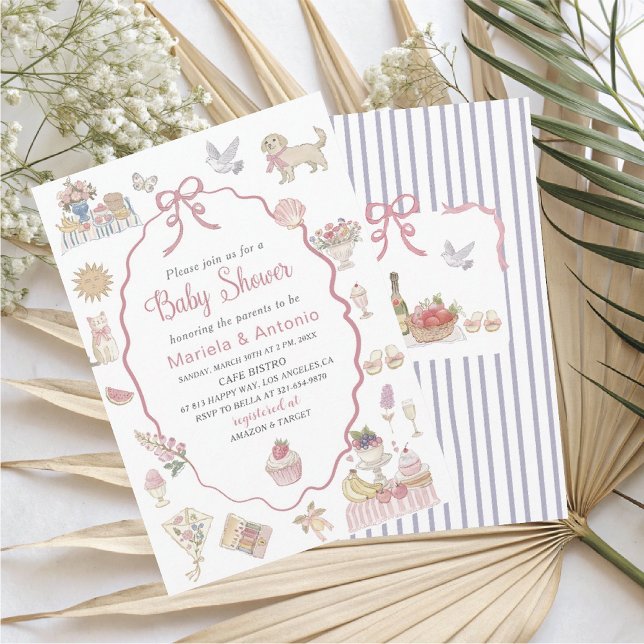 Elegant  Watercolor Lilac flowers Baby Shower Invi Invitation (Creator Uploaded)