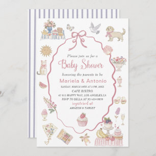 Elegant  Watercolor Lilac flowers Baby Shower Invi Invitation