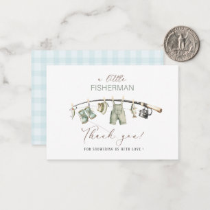 Elegant Watercolor Little fisherman Baby shower Card