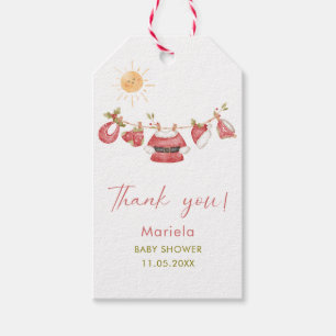 Elegant Watercolor Little Star Santa Baby Shower Gift Tags