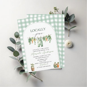 Elegant Watercolor Locally grown Baby Shower Invitation
