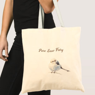 Elegant Watercolor Long-Tailed Tit Pure Snow Fairy Tote Bag