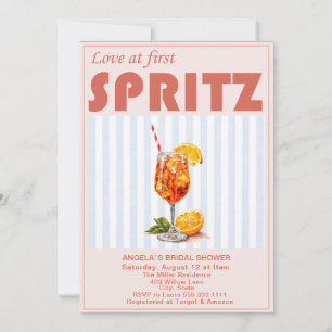 Elegant Watercolor Love at first Spritz  Bridal Sh Invitation