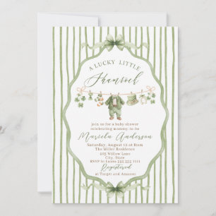 Elegant Watercolor luck shamrockst Patrics Baby Sh Invitation