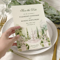 Elegant Watercolor Manor Garden Wedding