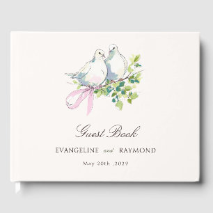 Elegant Watercolor Manor Rococo Wedding Guest Book
