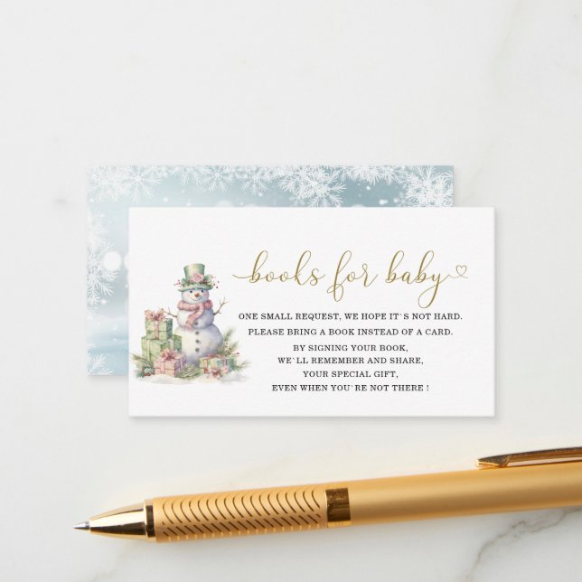 Elegant Watercolor Merry Christmas bEnclosure Card (Front/Back In Situ)
