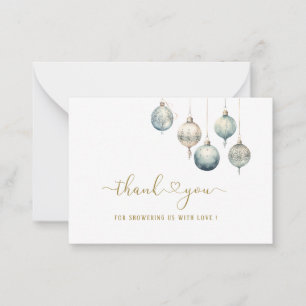 Elegant Watercolor Merry Christmas thank you baby Card
