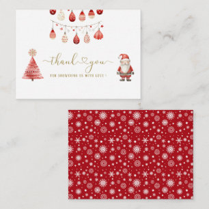 Elegant Watercolor Merry Christmas thank you baby Card