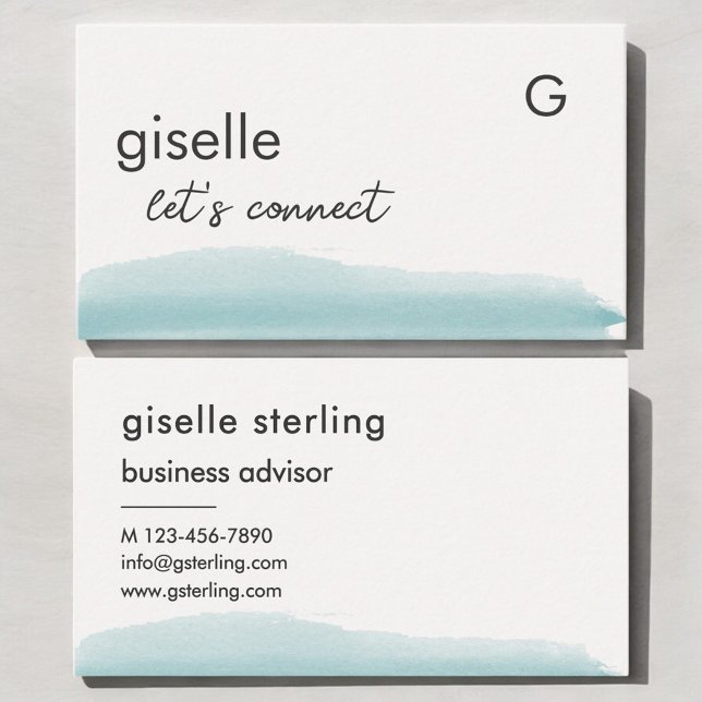 Elegant Watercolor Minimalist Modern Professional Business Card (Creator Uploaded)