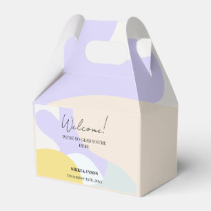 Elegant Watercolor Modern Minimal Wedding Welcome  Favour Box