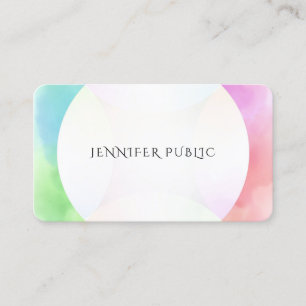 Elegant Watercolor Modern Simple Design Template Business Card