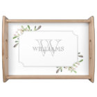 Elegant Watercolor monogrammed tray