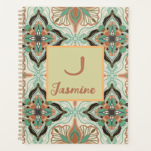 Elegant Watercolor Moroccan Green Floral Planner
