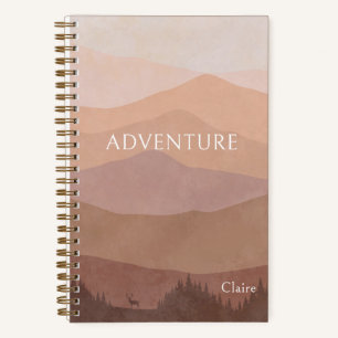 Elegant Watercolor Mountains Adventure Travel  Notebook