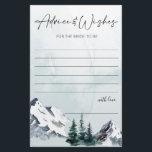 Elegant Watercolor Mountains Forest Advice Card<br><div class="desc">Elegant Watercolor Mountains Forest Advice Card.
Personalise with the bride to be's name and date of shower. 
For further customisation,  please click the "customise further" link. If you need help,  contact me please.</div>