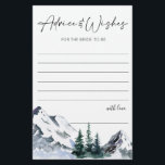Elegant Watercolor Mountains Forest Advice Card<br><div class="desc">Elegant Watercolor Mountains Forest Advice Card.
Personalise with the bride to be's name and date of shower. 
For further customisation,  please click the "customise further" link. If you need help,  contact me please.</div>