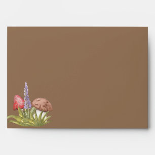 Elegant Watercolor Mushroom Woodland Envelope